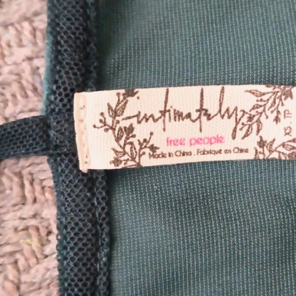 Free People Intimately emerald&navy velour trim maxi slip xs - Picture 10 of 13